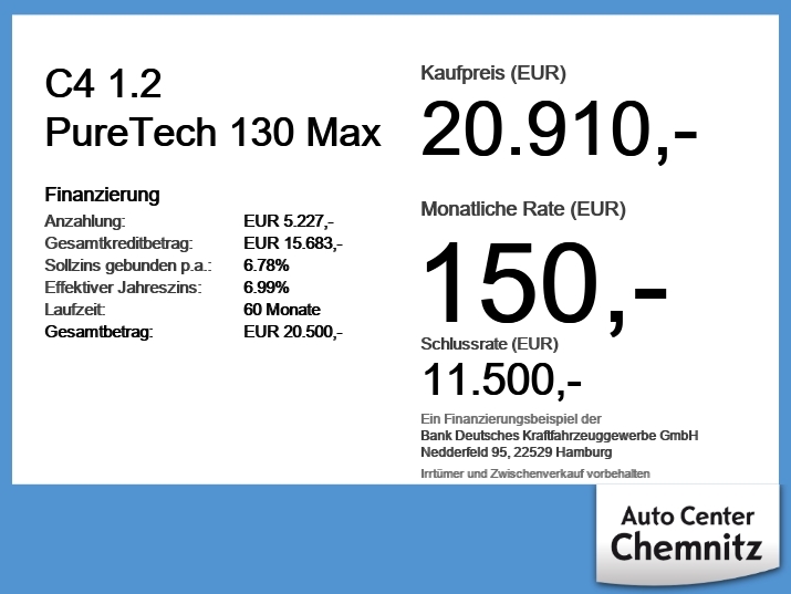 1.2 PureTech 130 Max LED/Navi/SHZ/2xKlima/LM 6