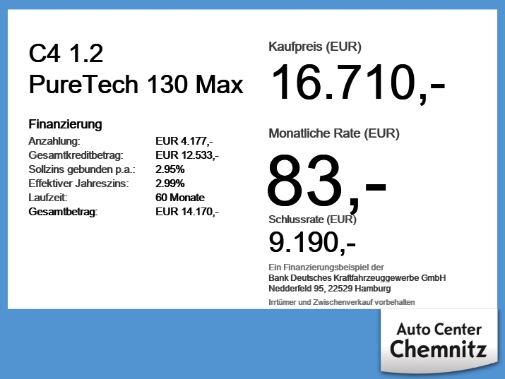 1.2 PureTech 130 Max 2xKlima/Fernlichtass./LM 6